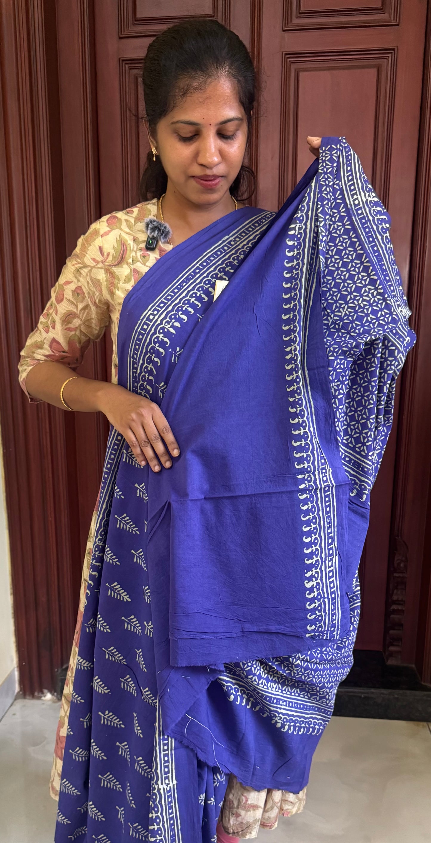 Handblock Print MulMul Cotton Sarees | DSAN002