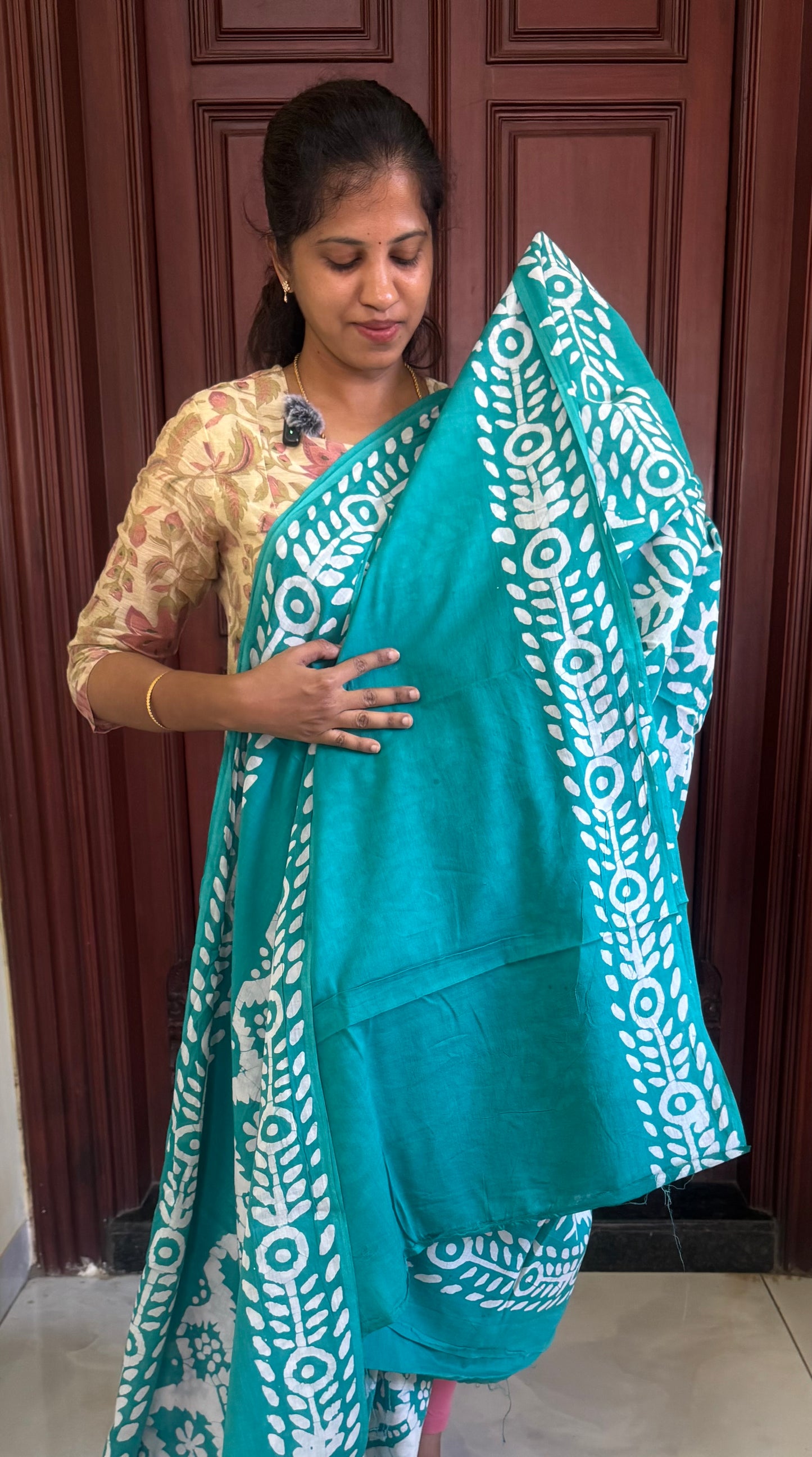 Handblock Print MulMul Cotton Sarees | DSAN002