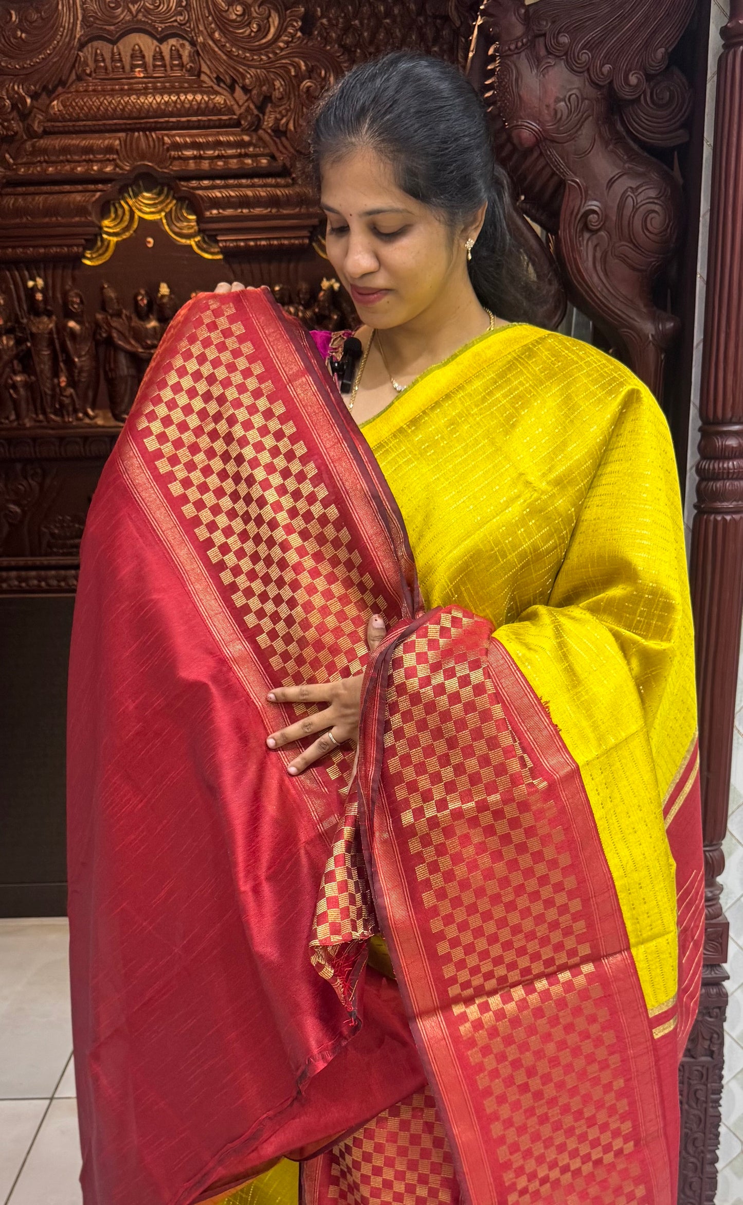 Semi Raw Silk Sarees with Checks Border 1905| DSAD029