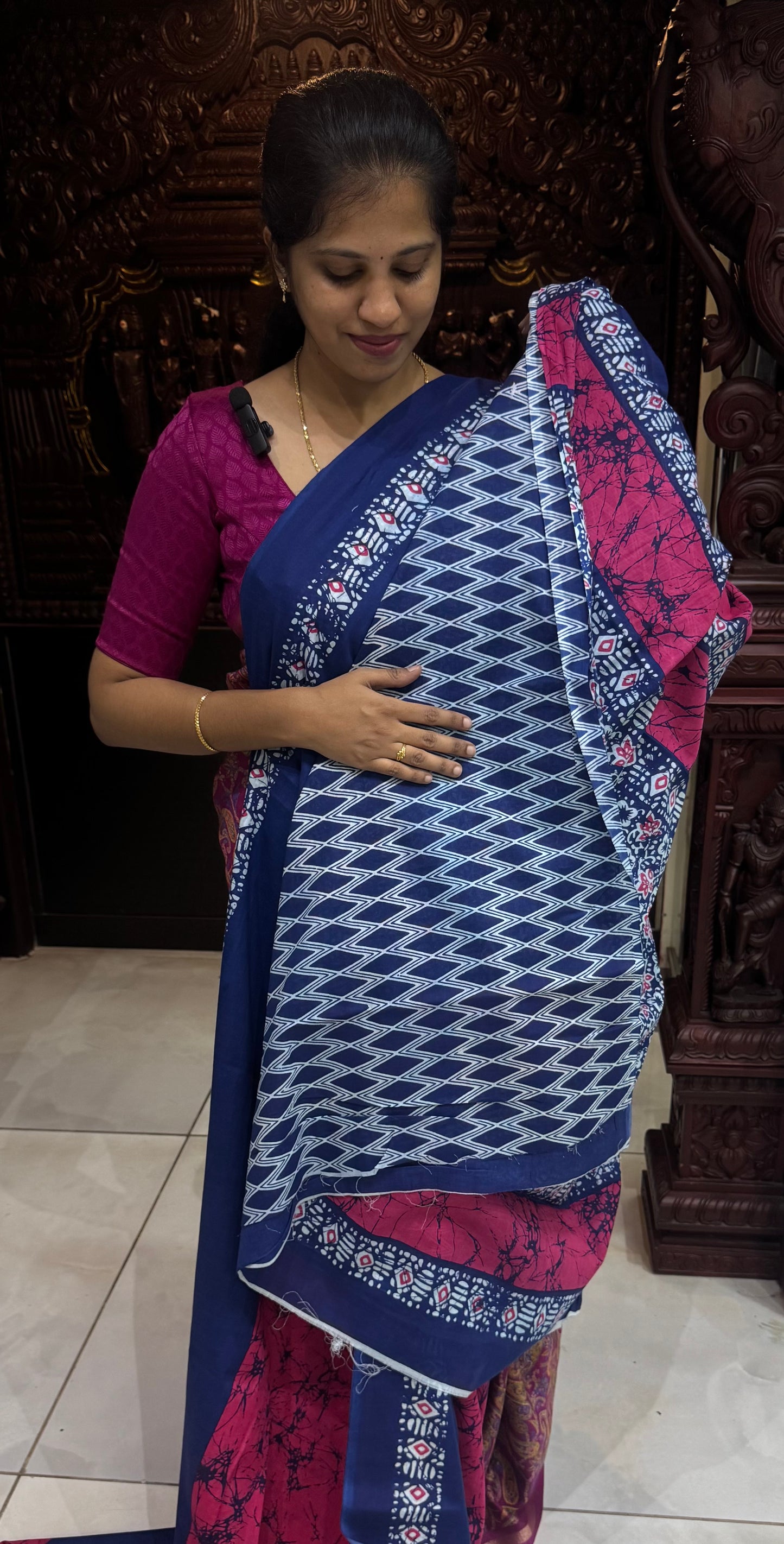 Handblock Print MulMul Cotton Sarees | DSAN001