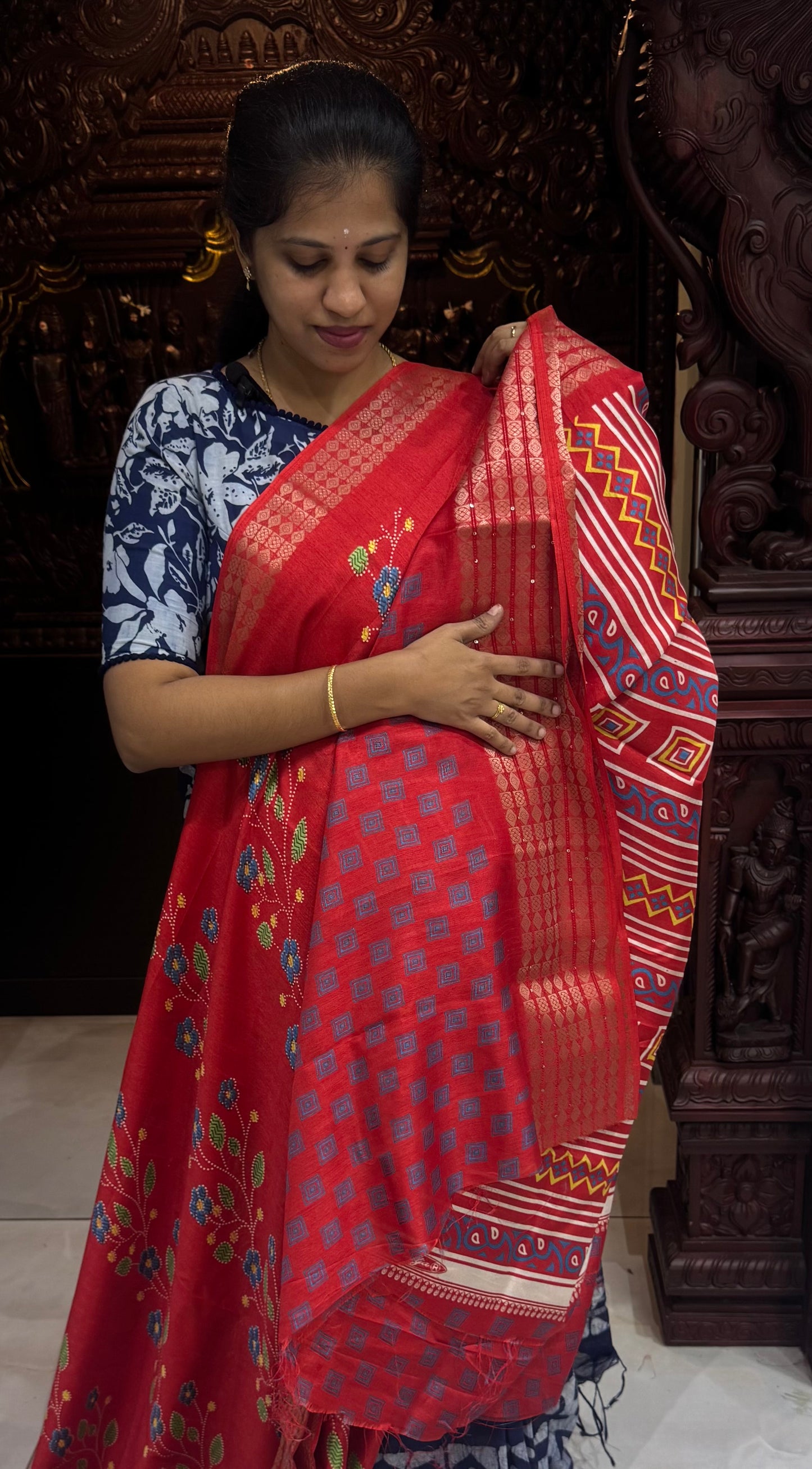 Semi Dola Silk Sarees with Sequins Border | DSM023