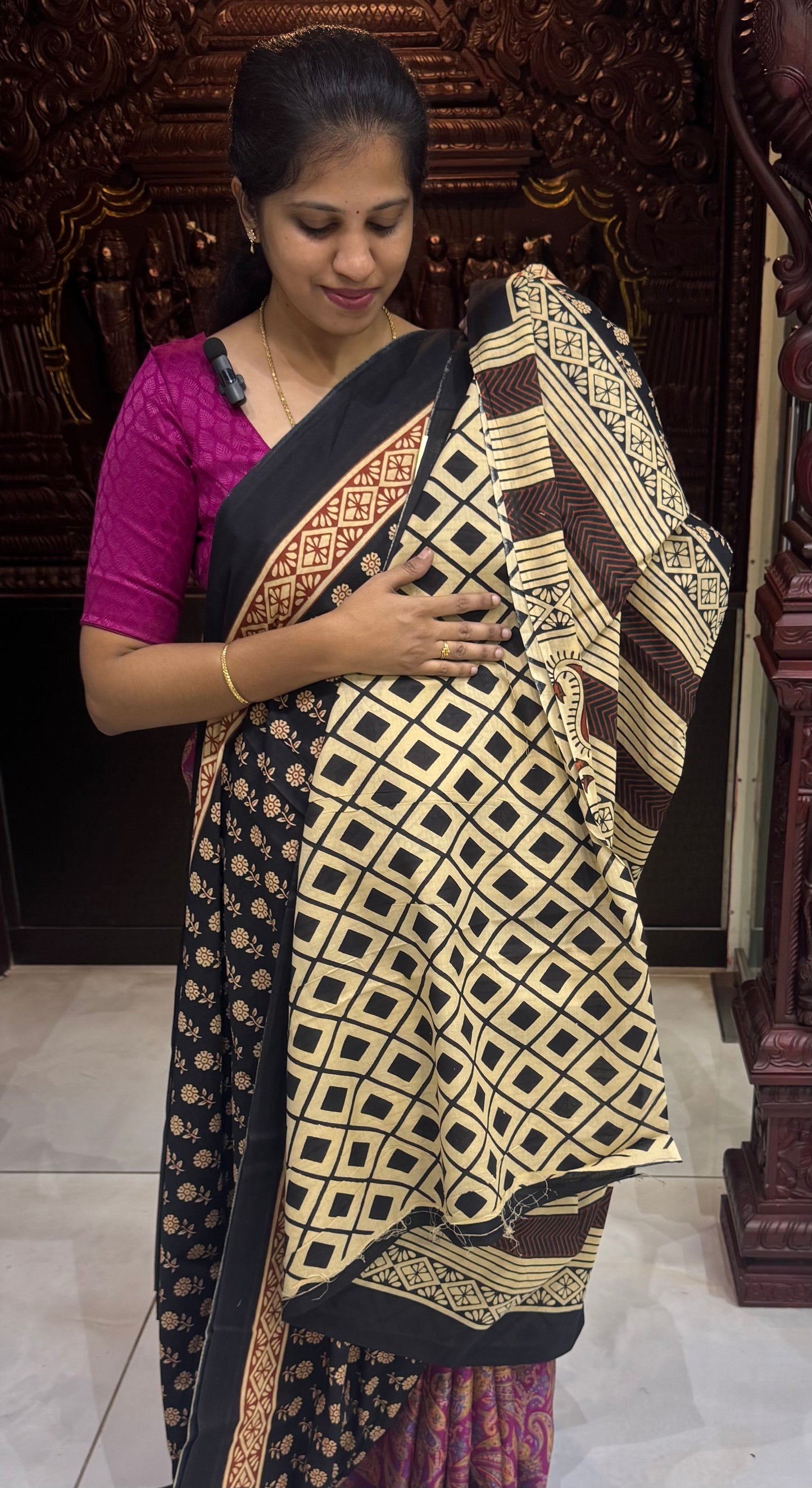 Handblock Print MulMul Cotton Sarees | DSAN001