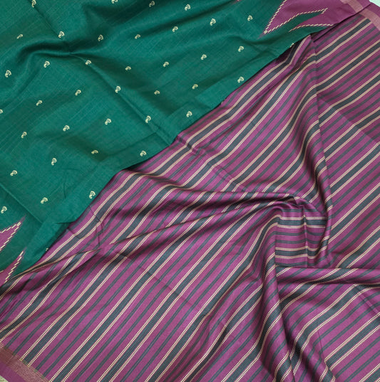 Art Tussar Silk With Temple Border | DSM120