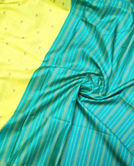 Art Tussar Silk With Temple Border | DSM120