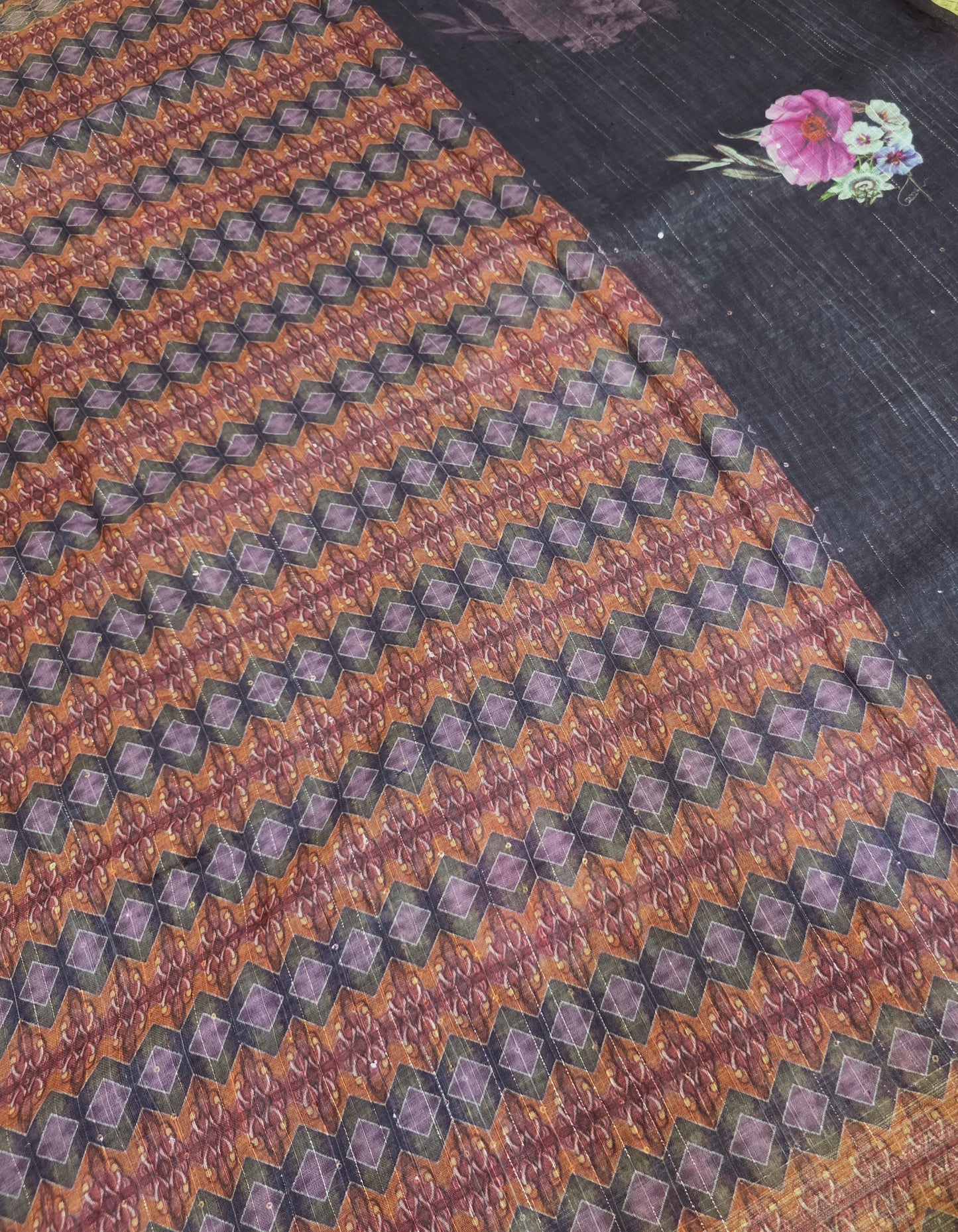 Designer Linen Sequins Sarees | DSM041