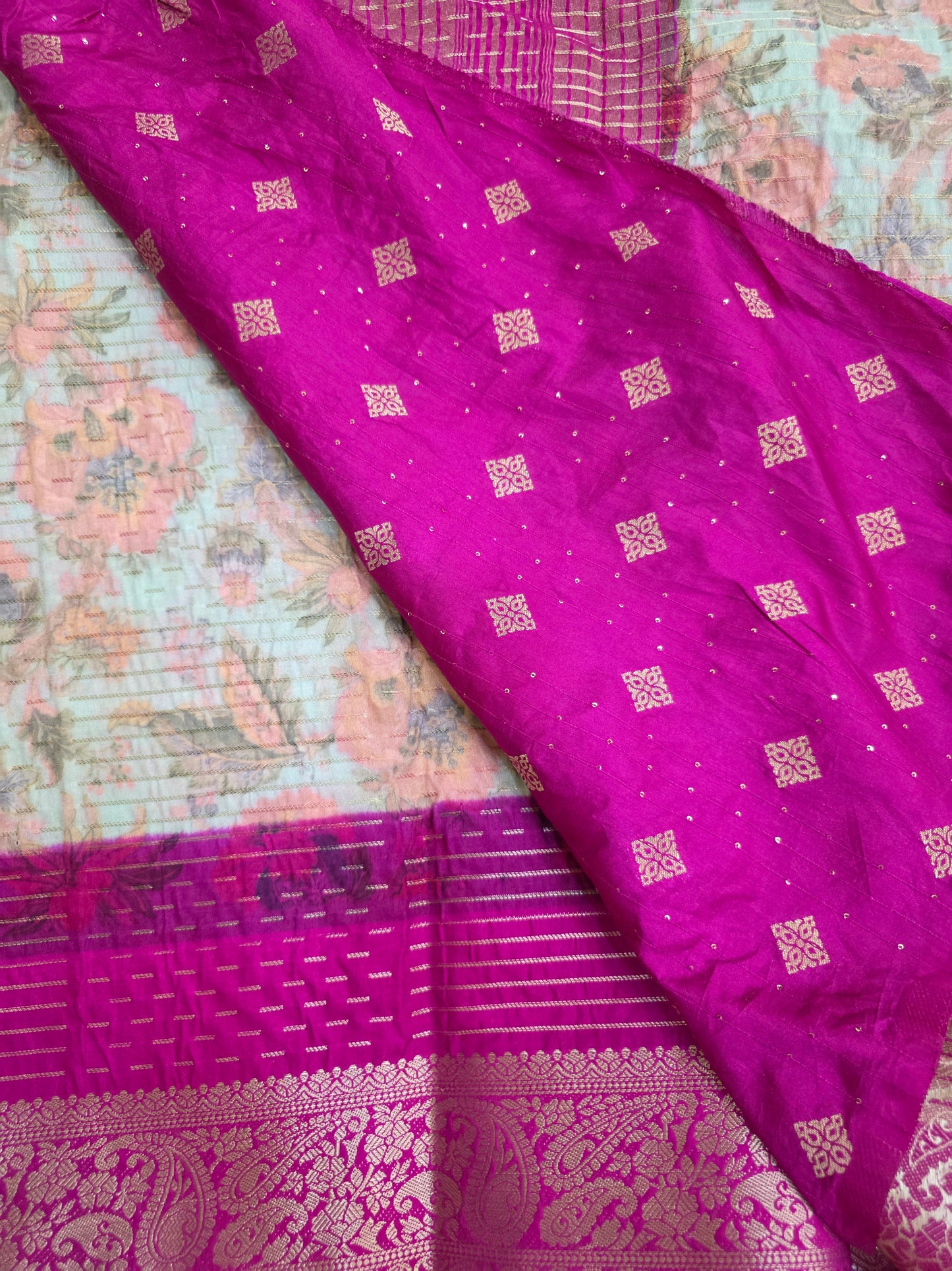 Warm Silk Floral Sarees | DSM093