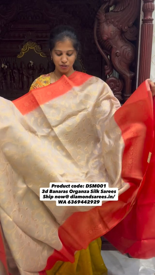 Exclusive 3d Banaras Organza Silk Saree

Lightweight and easy drape saree✨

Search code: DSM001

Boo