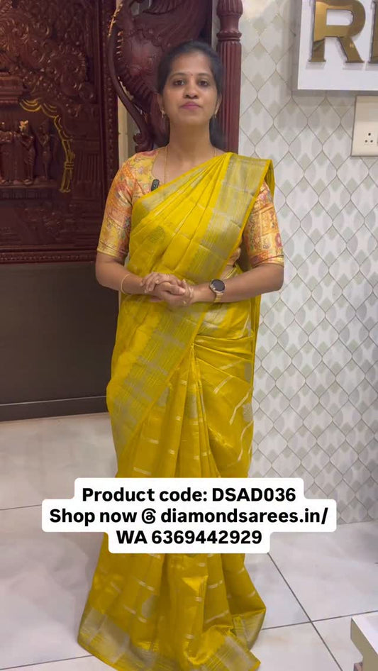 One of a kind traditional Semi Tussar Sarees | DSAD036 | 
Shop now @ Diamondsarees.in/ WhatsApp 6369