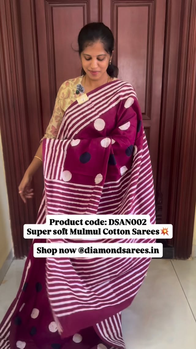 Summer is here! 

Beat the heat with this Super soft premium mulmul cotton sarees💥

Search code : D