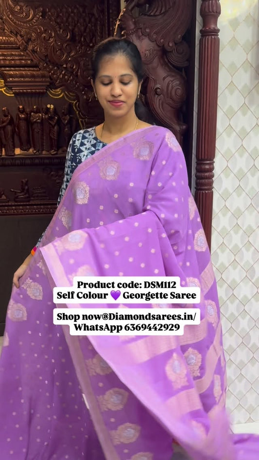 Product code: DSM112
Self Colour 💜 Georgette Saree

Shop now@Diamondsarees.in/
WhatsApp 6369442929