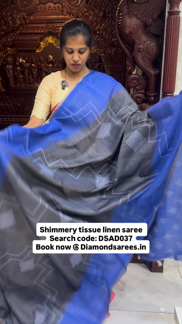 Slight shimmery tissue linen saree ✨

Very light weight and such an easy to drape saree✨

Product se