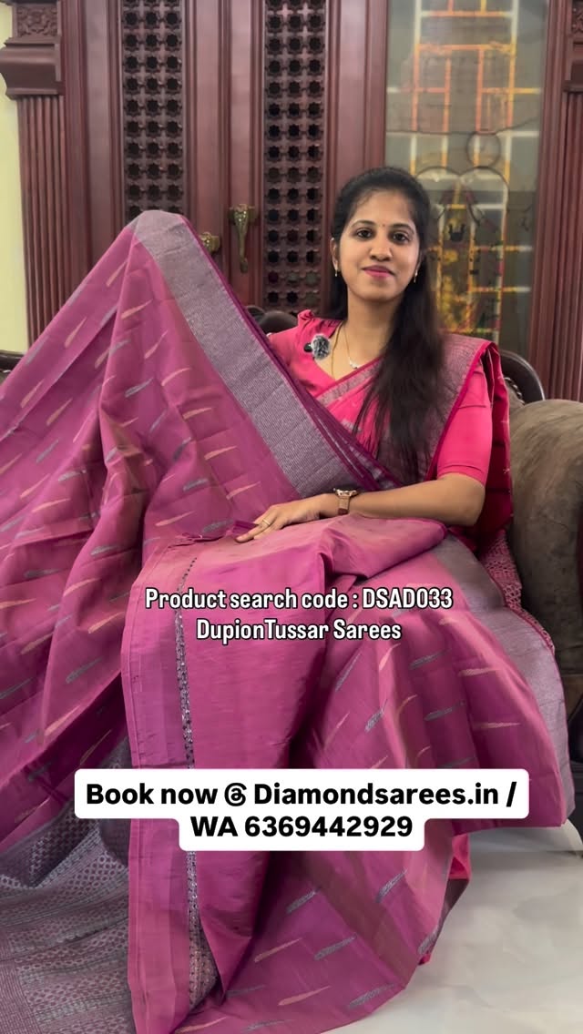 Lovely 12-15 colours available in our best selling Dupion Tussar Silk Sarees✨

To shop in Website: