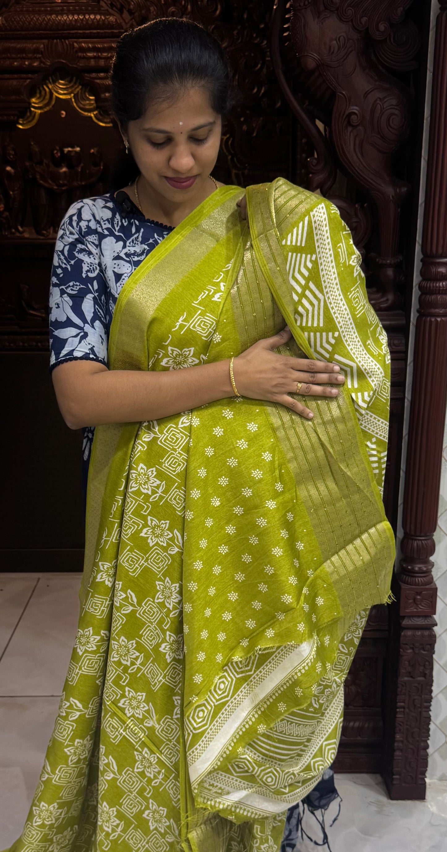 Semi Dola Silk Sarees with Sequins Border | DSM023