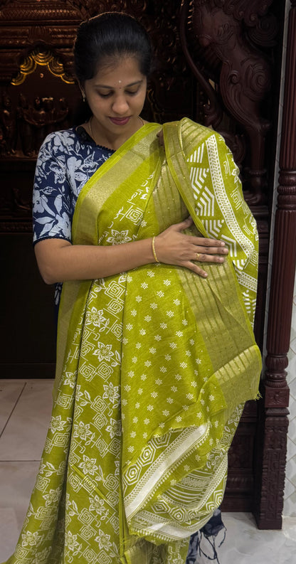 Semi Dola Silk Sarees with Sequins Border | DSM023