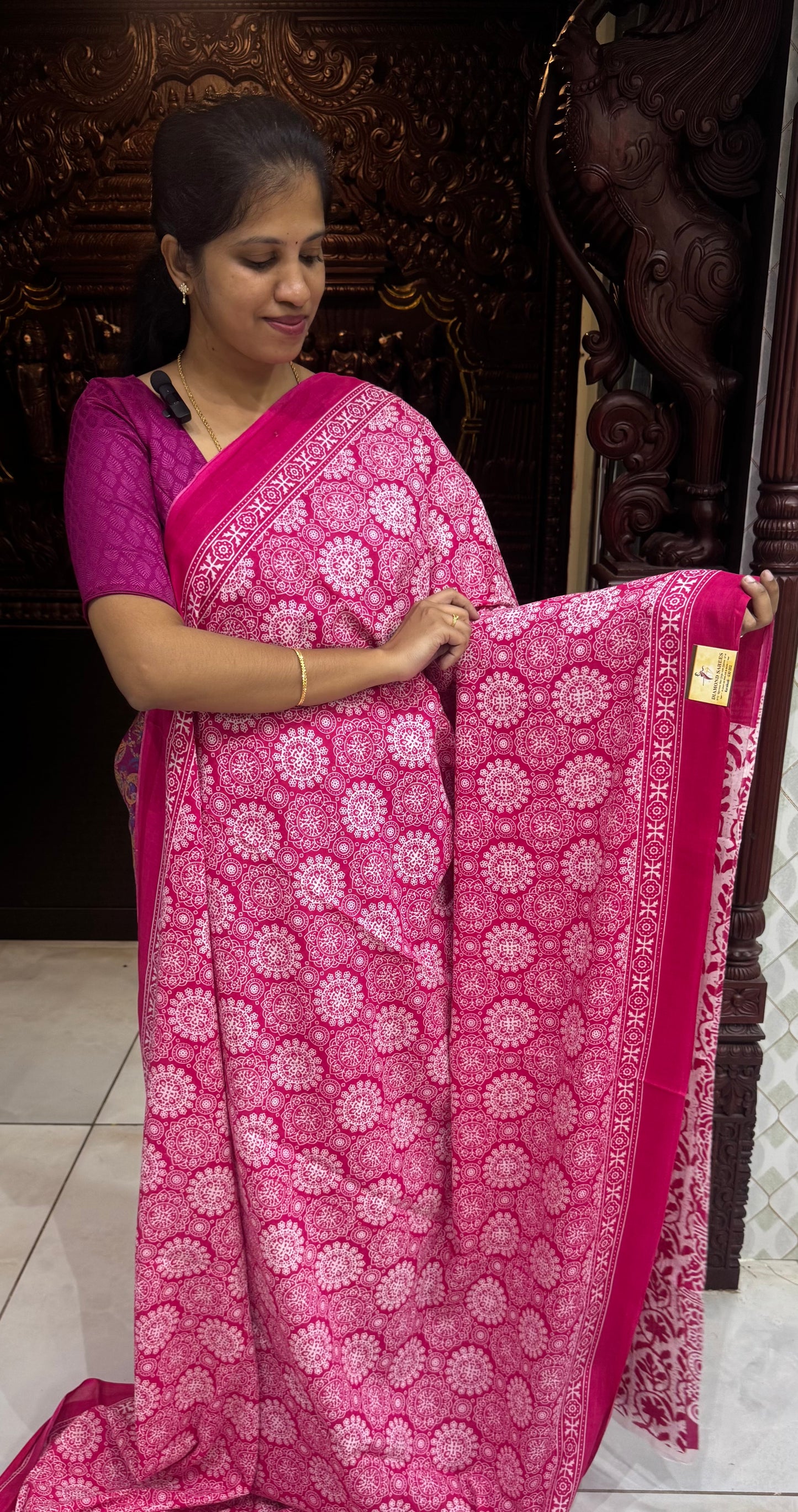 Handblock Print MulMul Cotton Sarees | DSAN001