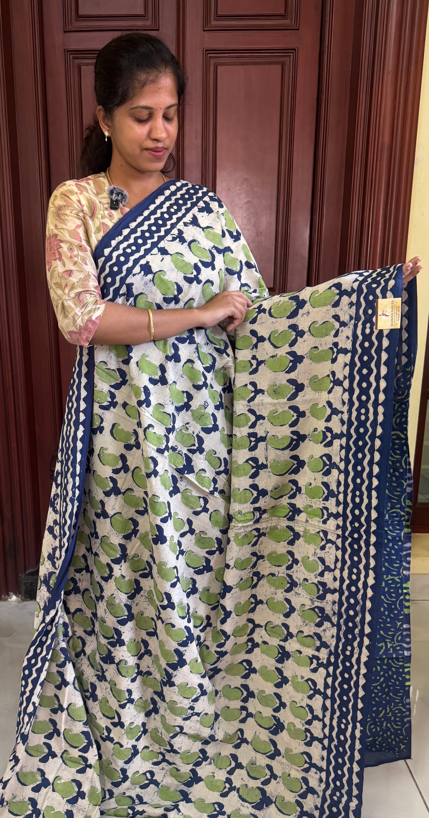 Handblock Print MulMul Cotton Sarees | DSAN002