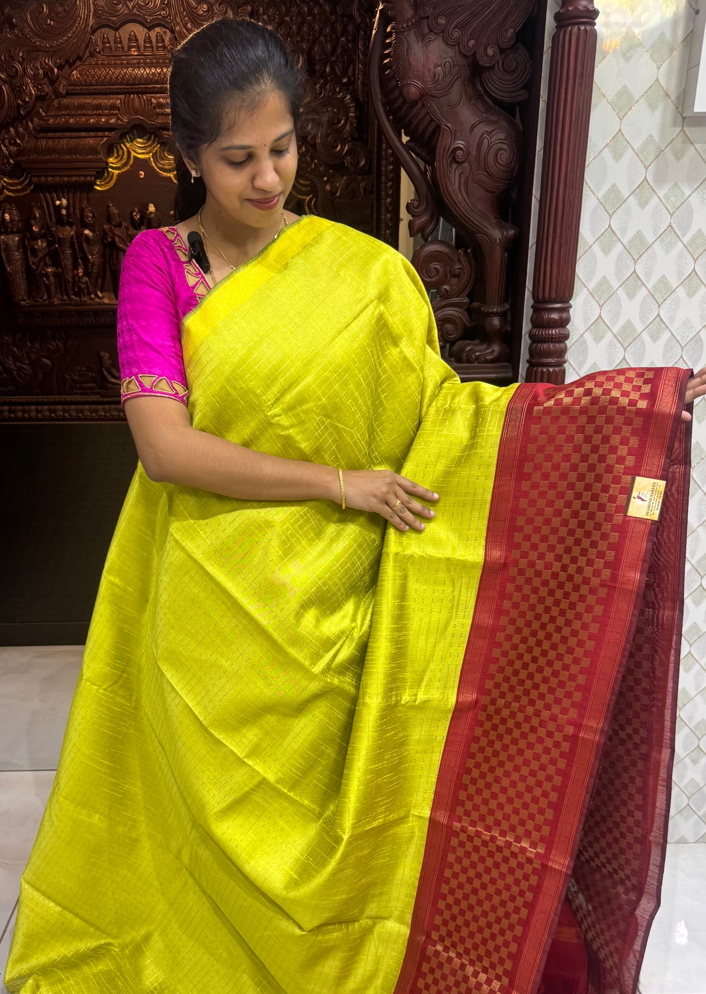 Semi Raw Silk Sarees with Checks Border 1905| DSAD029