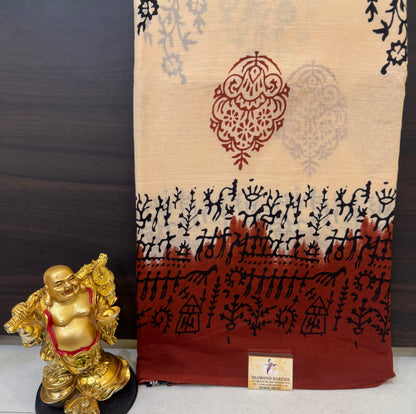 Handblock Print MulMul Cotton Sarees | DSAN001