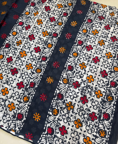 Handblock Print MulMul Cotton Sarees | DSAN001
