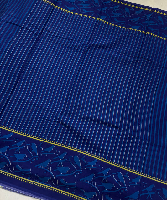 Handblock Print MulMul Cotton Sarees | DSM098