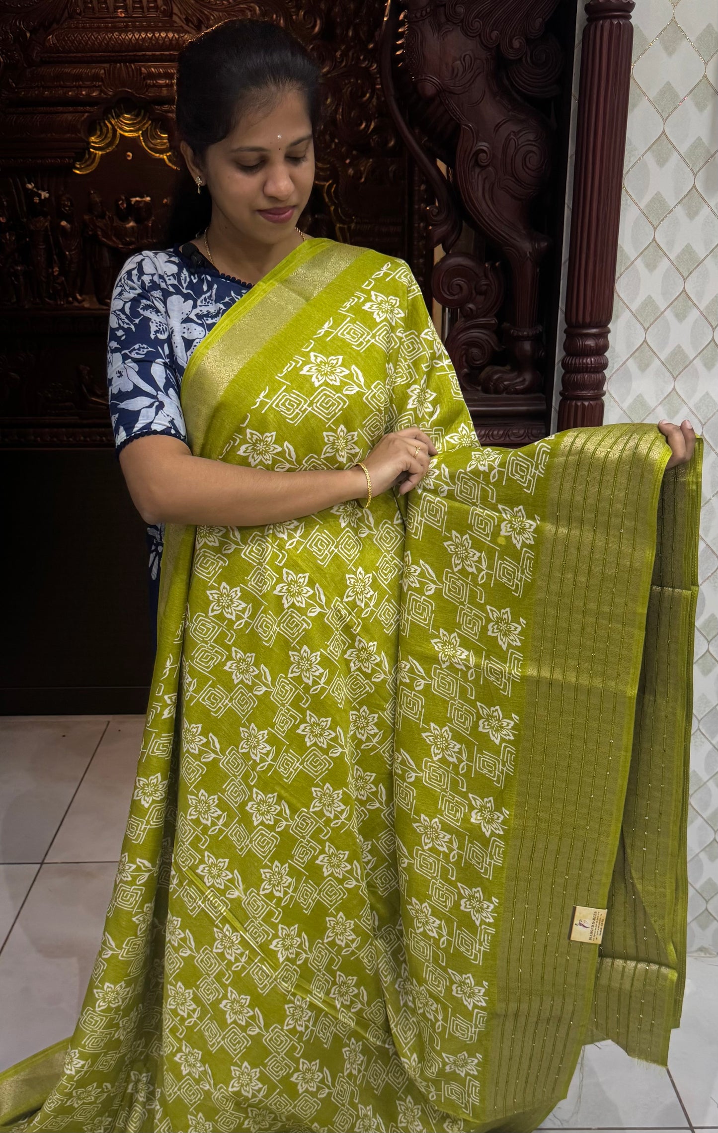 Semi Dola Silk Sarees with Sequins Border | DSM023