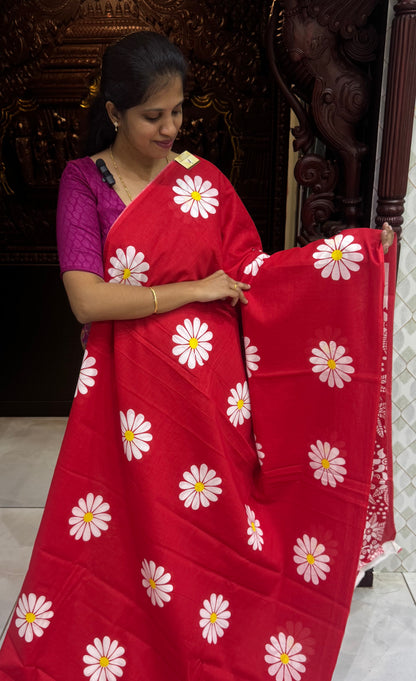Handblock Print MulMul Cotton Sarees | DSAN001