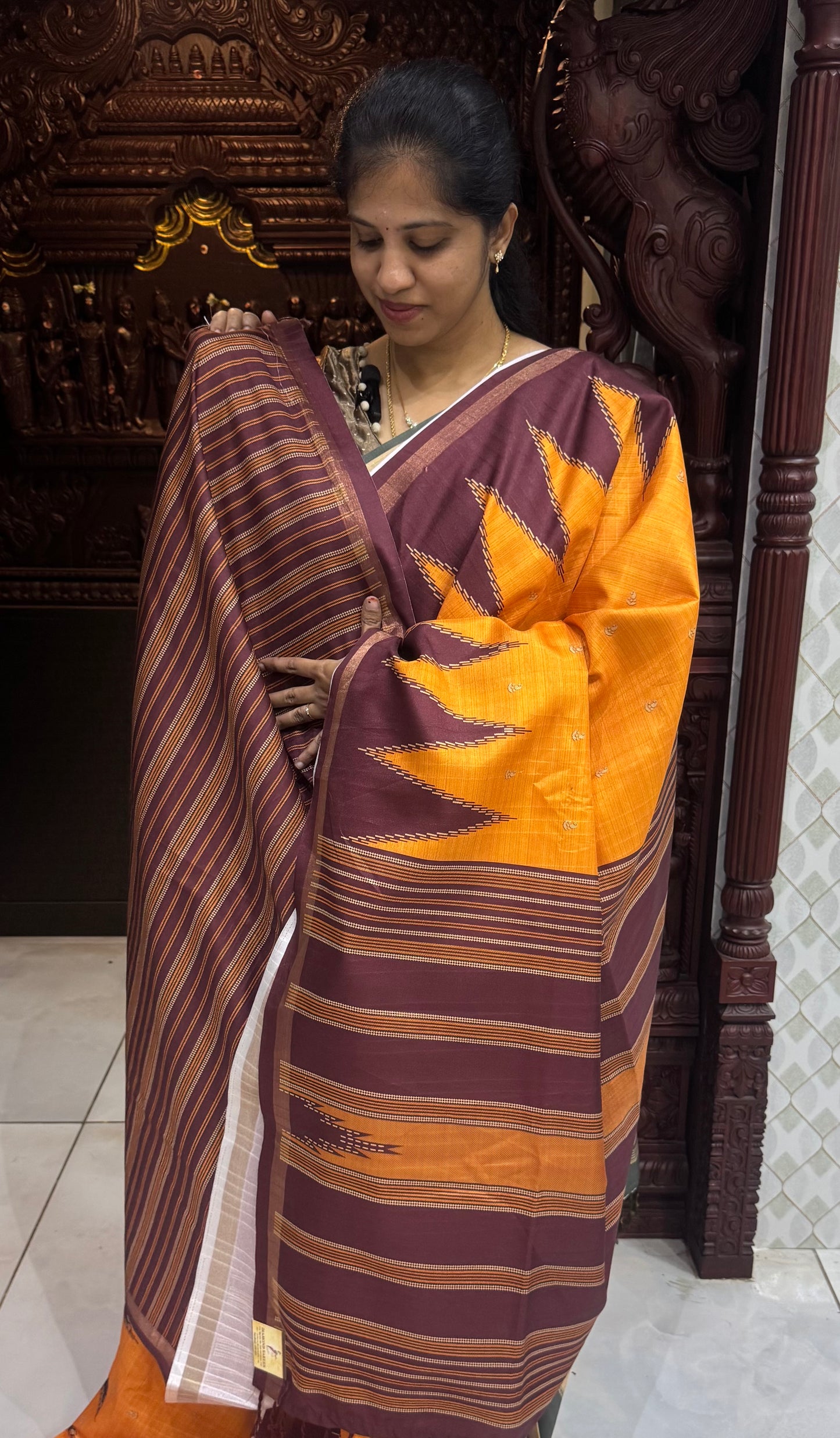 Art Tussar Silk Sarees With Temple Border | DSM120