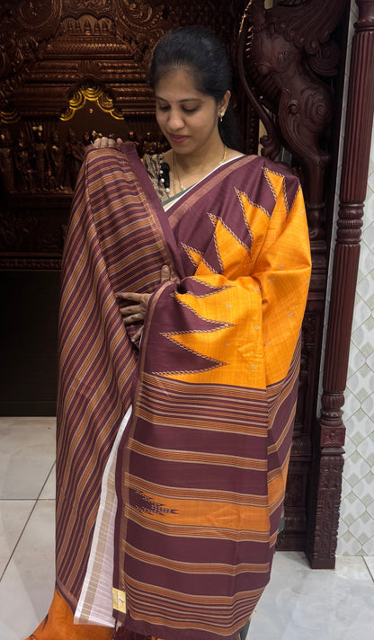 Art Tussar Silk Sarees With Temple Border | DSM120
