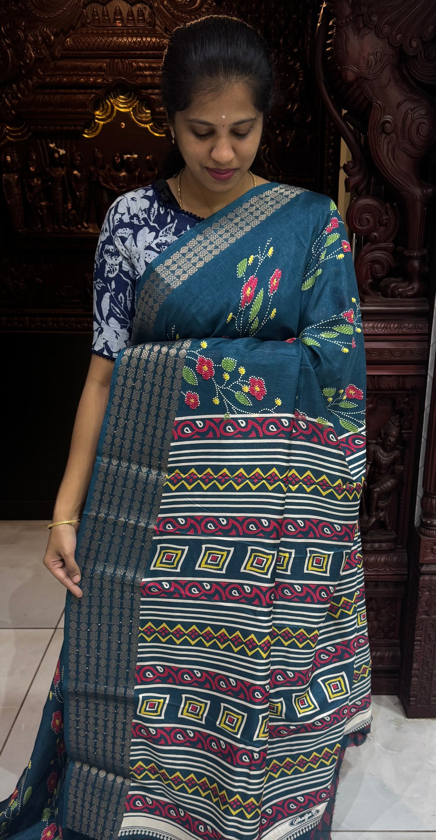 Semi Dola Silk Sarees with Sequins Border | DSM023