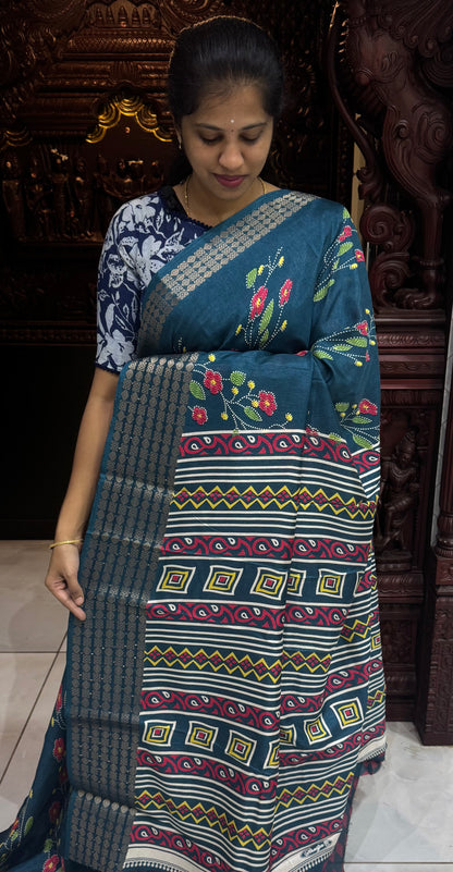 Semi Dola Silk Sarees with Sequins Border | DSM023