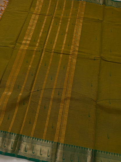 Handloom Kanchi Cotton Saree with Butta Body| DSAF001