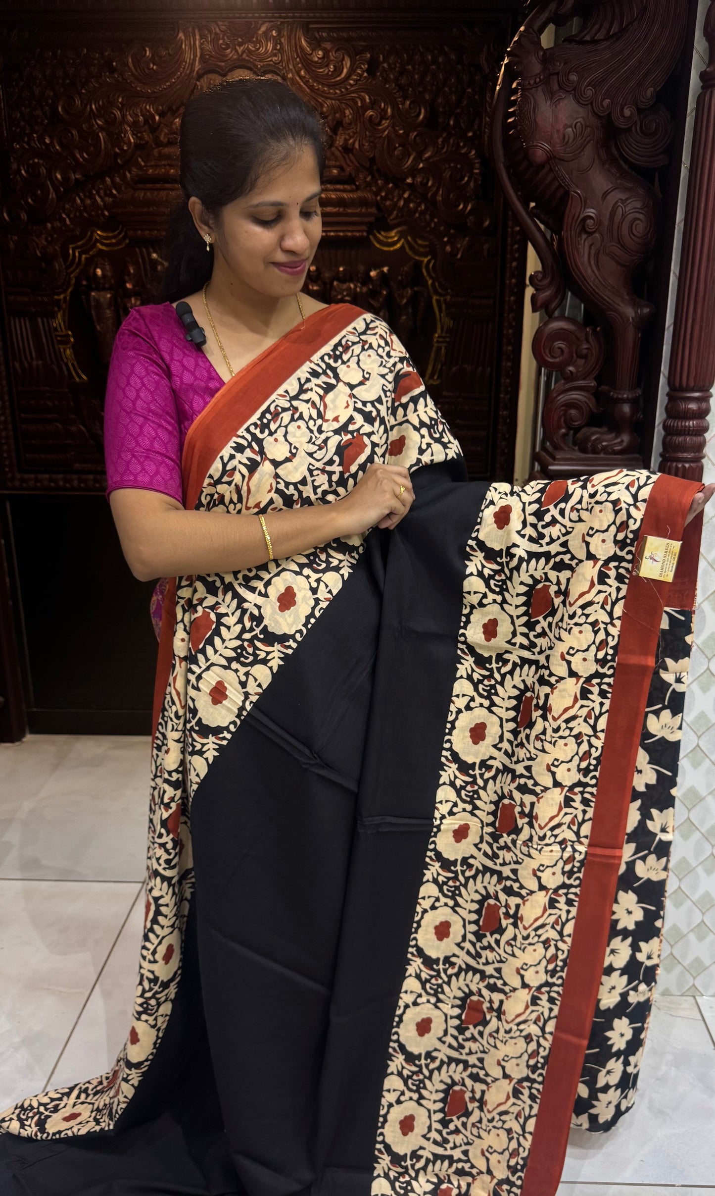 Handblock Print MulMul Cotton Sarees | DSAN001