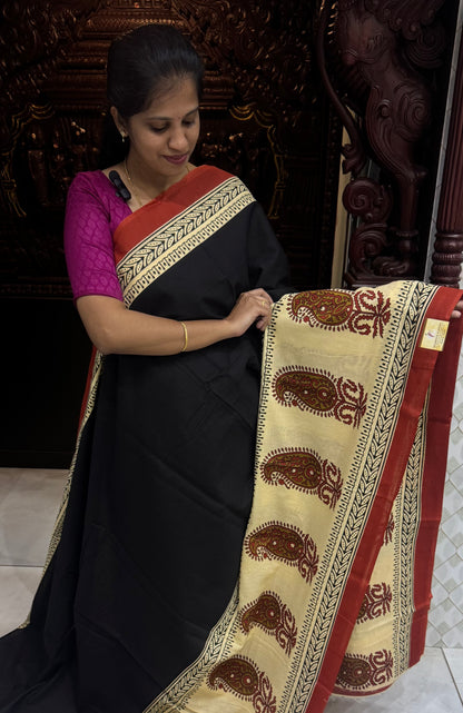 Handblock Print MulMul Cotton Sarees | DSAN001