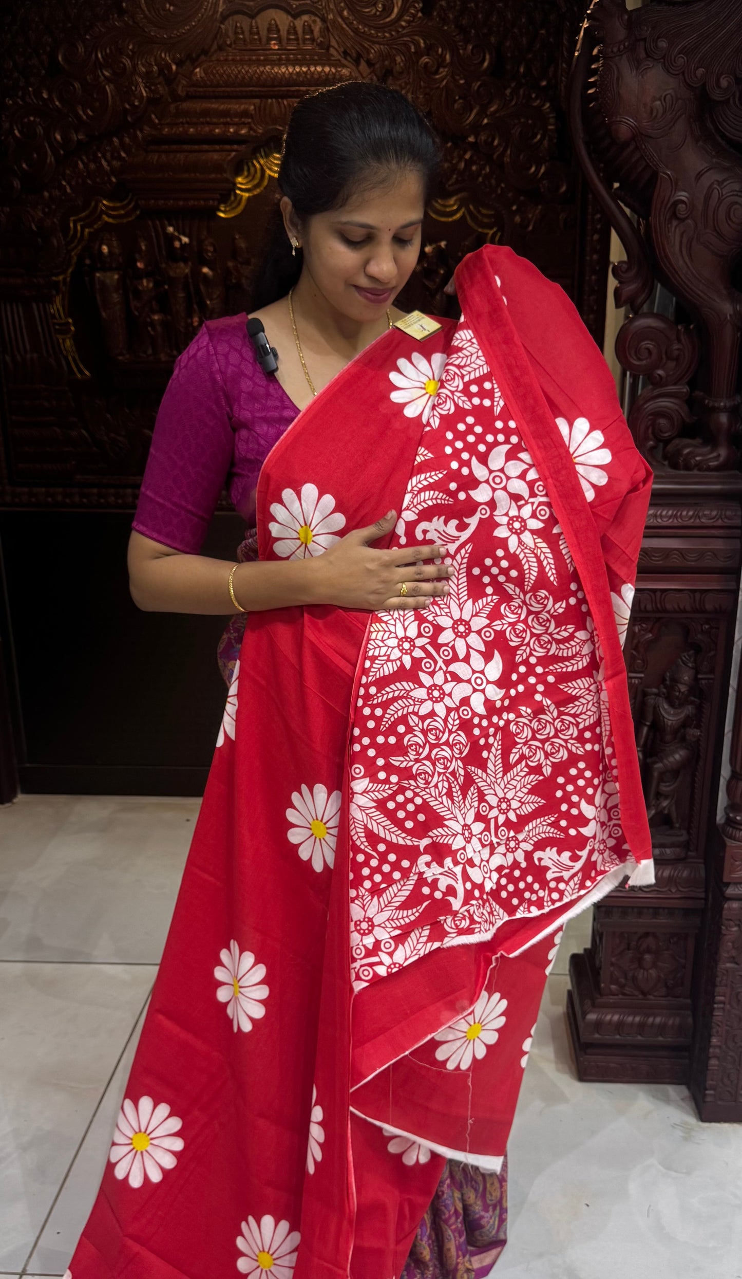 Handblock Print MulMul Cotton Sarees | DSAN001