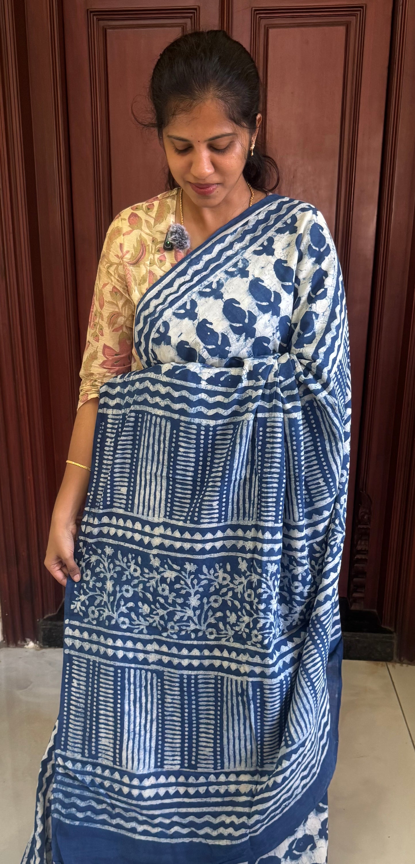 Handblock Print MulMul Cotton Sarees | DSAN002