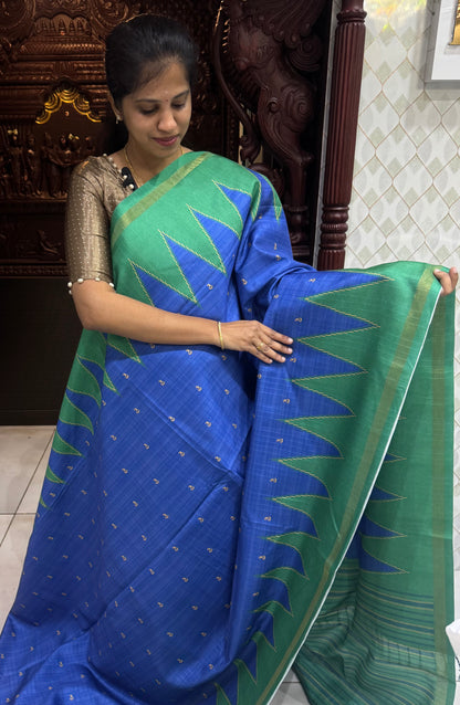 Art Tussar Silk Sarees With Temple Border | DSM120