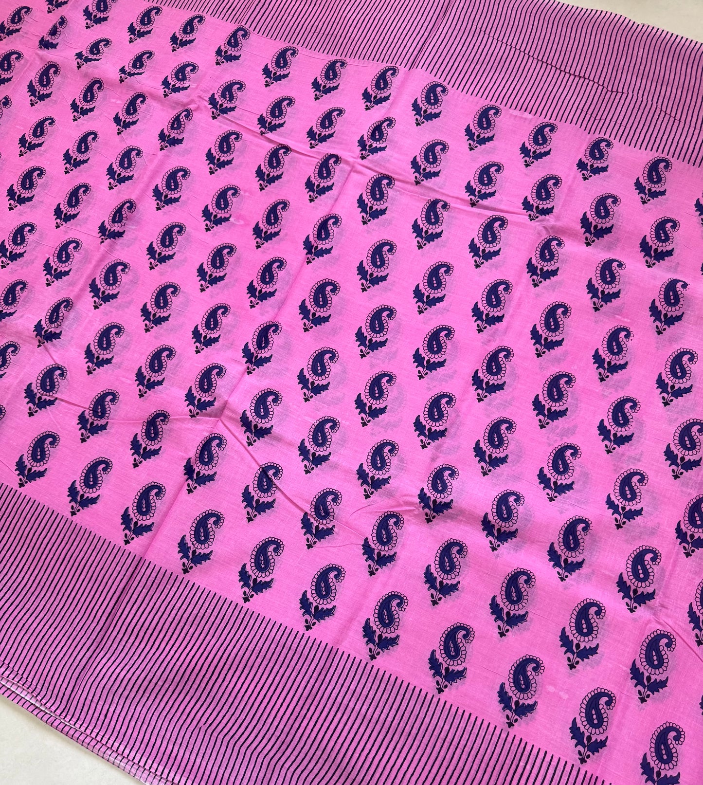 Handblock Print MulMul Cotton Sarees | DSAN001
