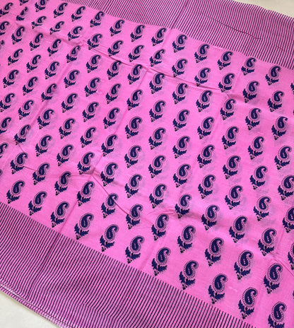 Handblock Print MulMul Cotton Sarees | DSAN001