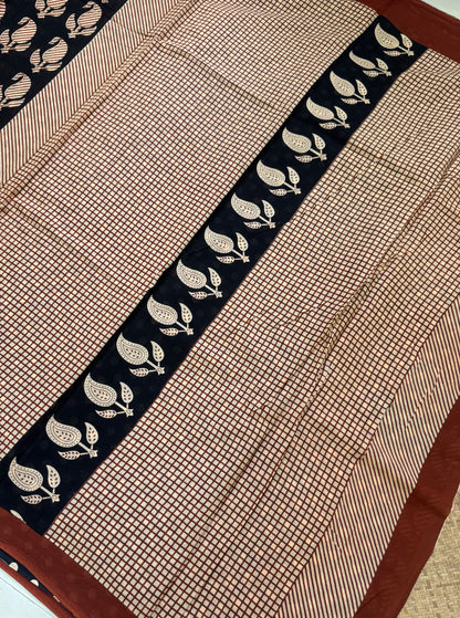 Handblock Print MulMul Cotton Sarees | DSAN001
