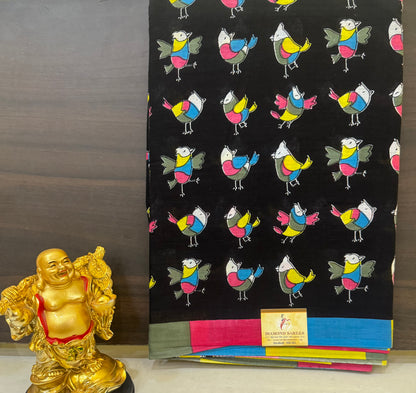 Handblock Print MulMul Cotton Sarees | DSAN001