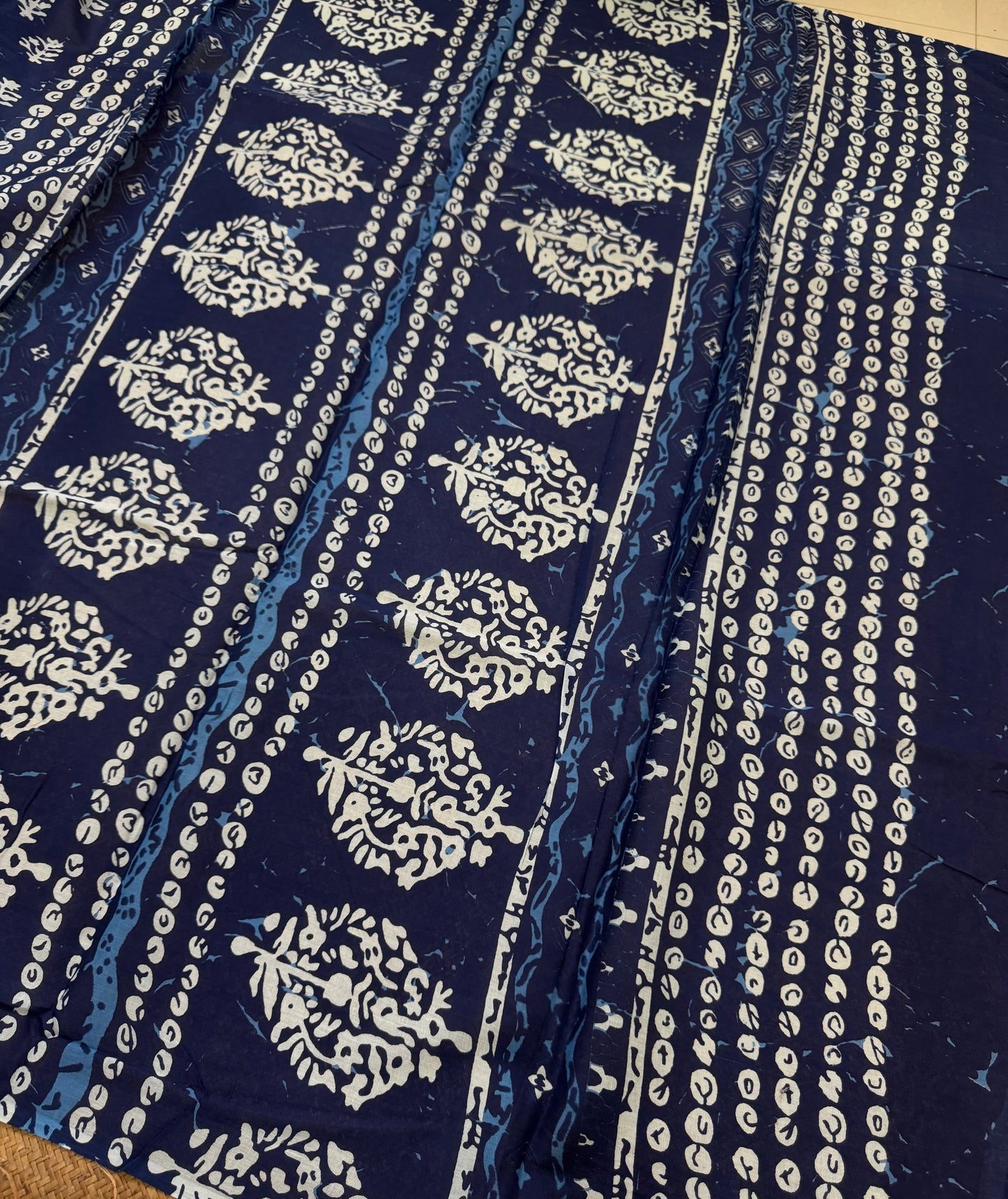 Handblock Print MulMul Cotton Sarees | DSM098