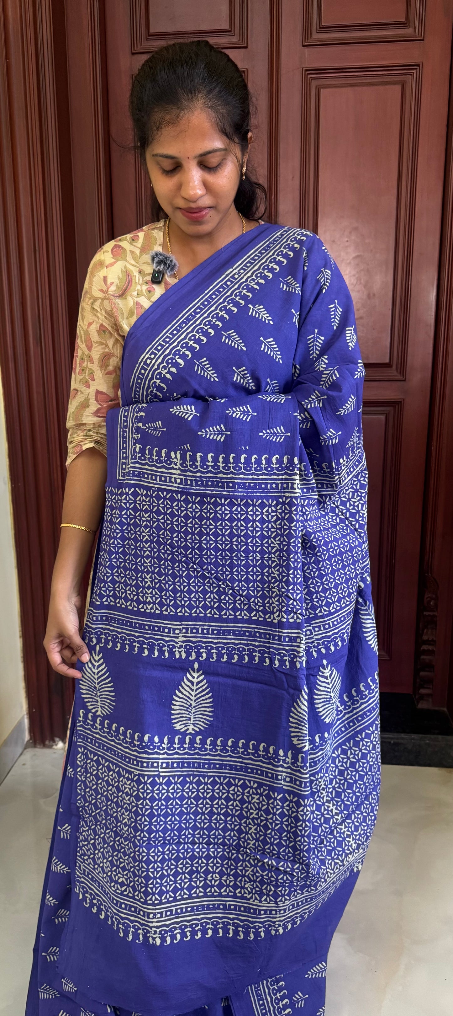 Handblock Print MulMul Cotton Sarees | DSAN002