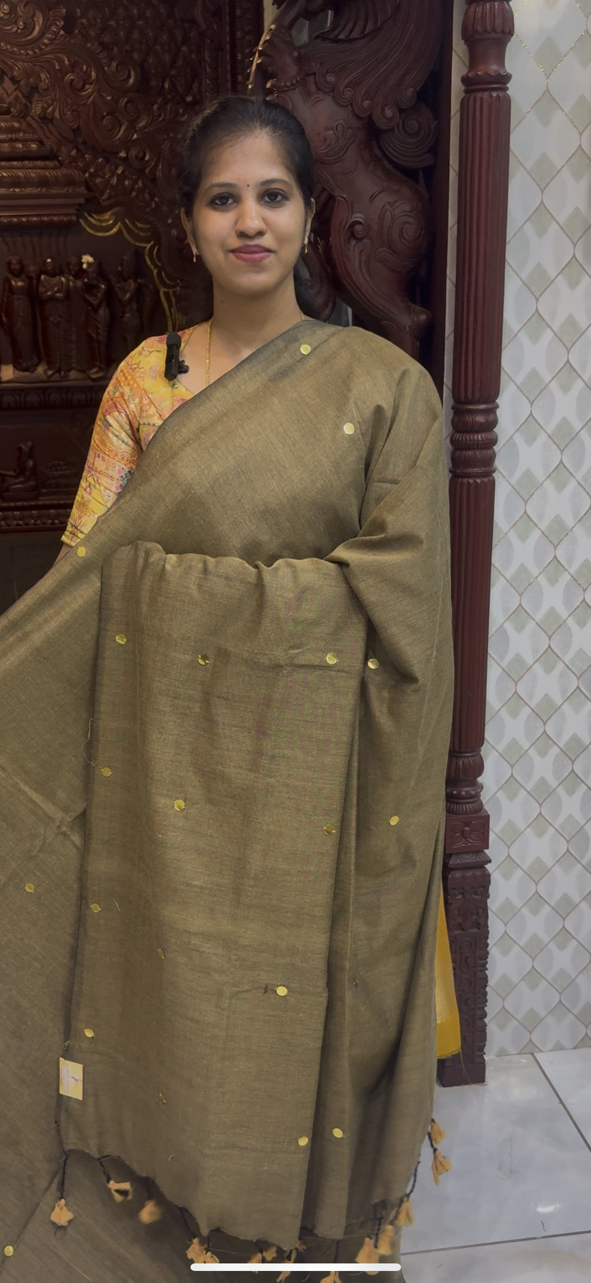Khadi Cotton Sarees 1365 Mirror Work| DSAD006