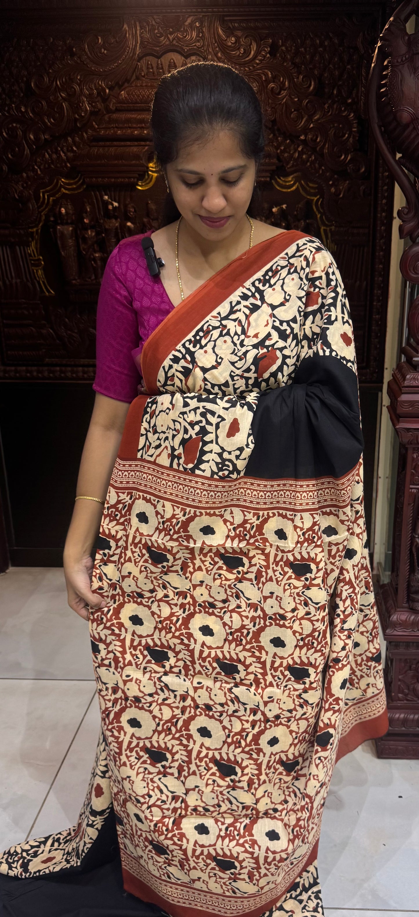 Handblock Print MulMul Cotton Sarees | DSAN001