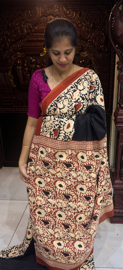 Handblock Print MulMul Cotton Sarees | DSAN001