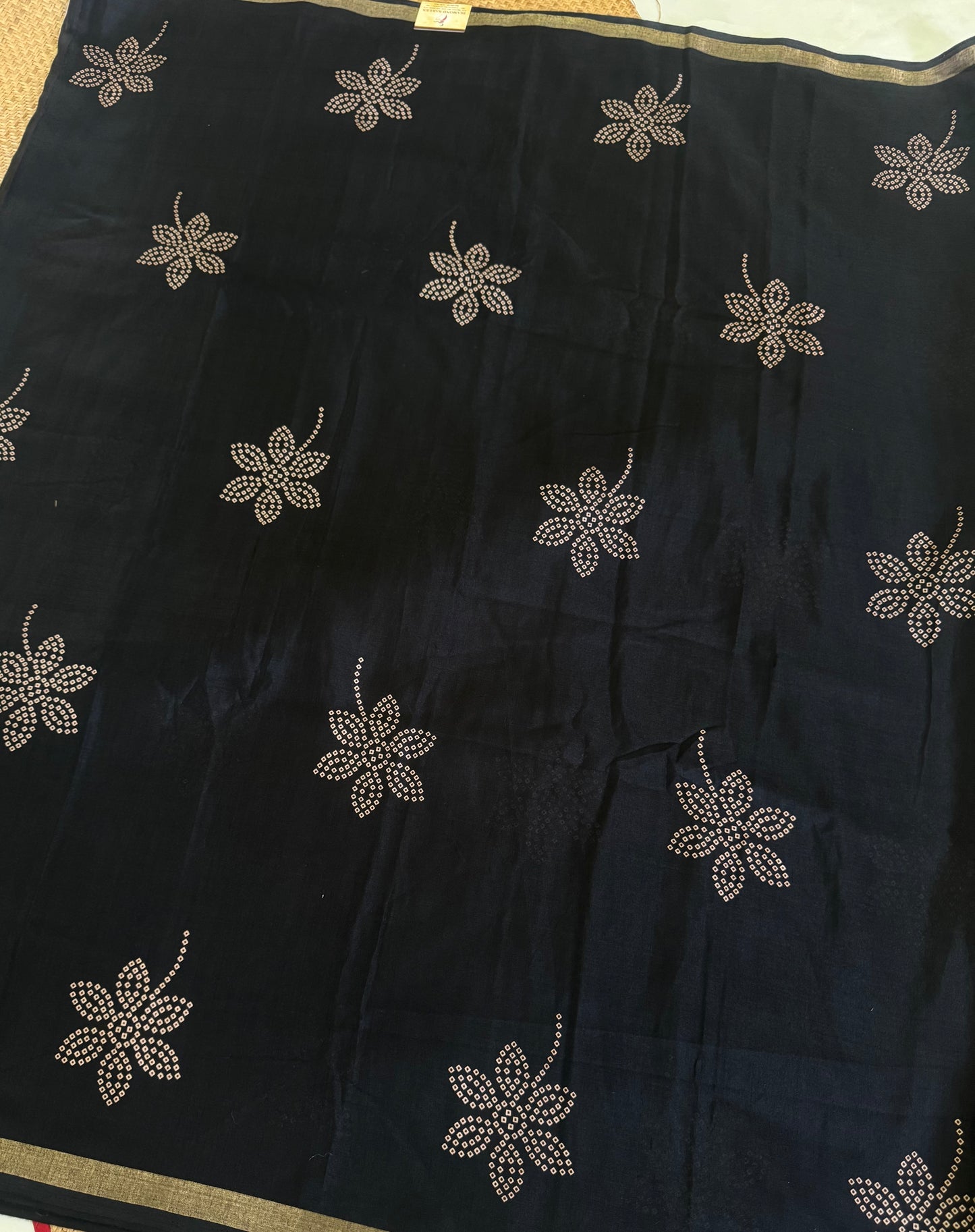 Printed Semi Dola Silk Sarees with Ajrak Pallu| DSM125