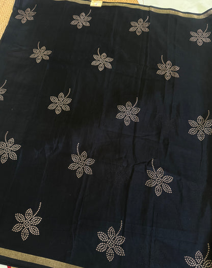 Printed Semi Dola Silk Sarees with Ajrak Pallu| DSM125