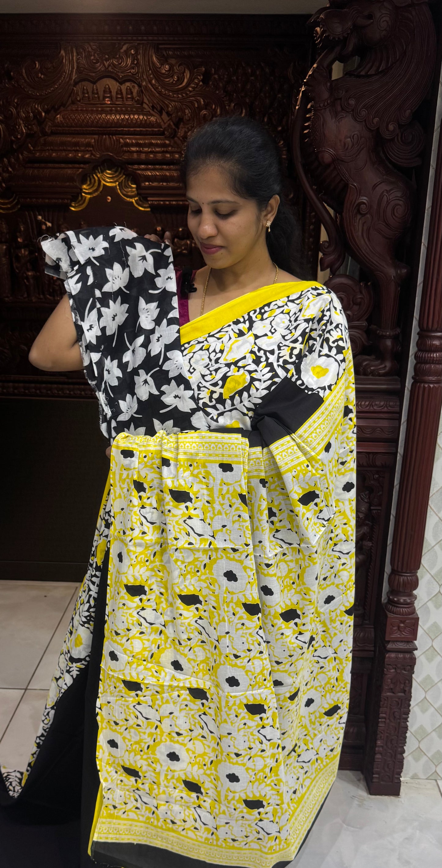 Handblock Print MulMul Cotton Sarees | DSAN001