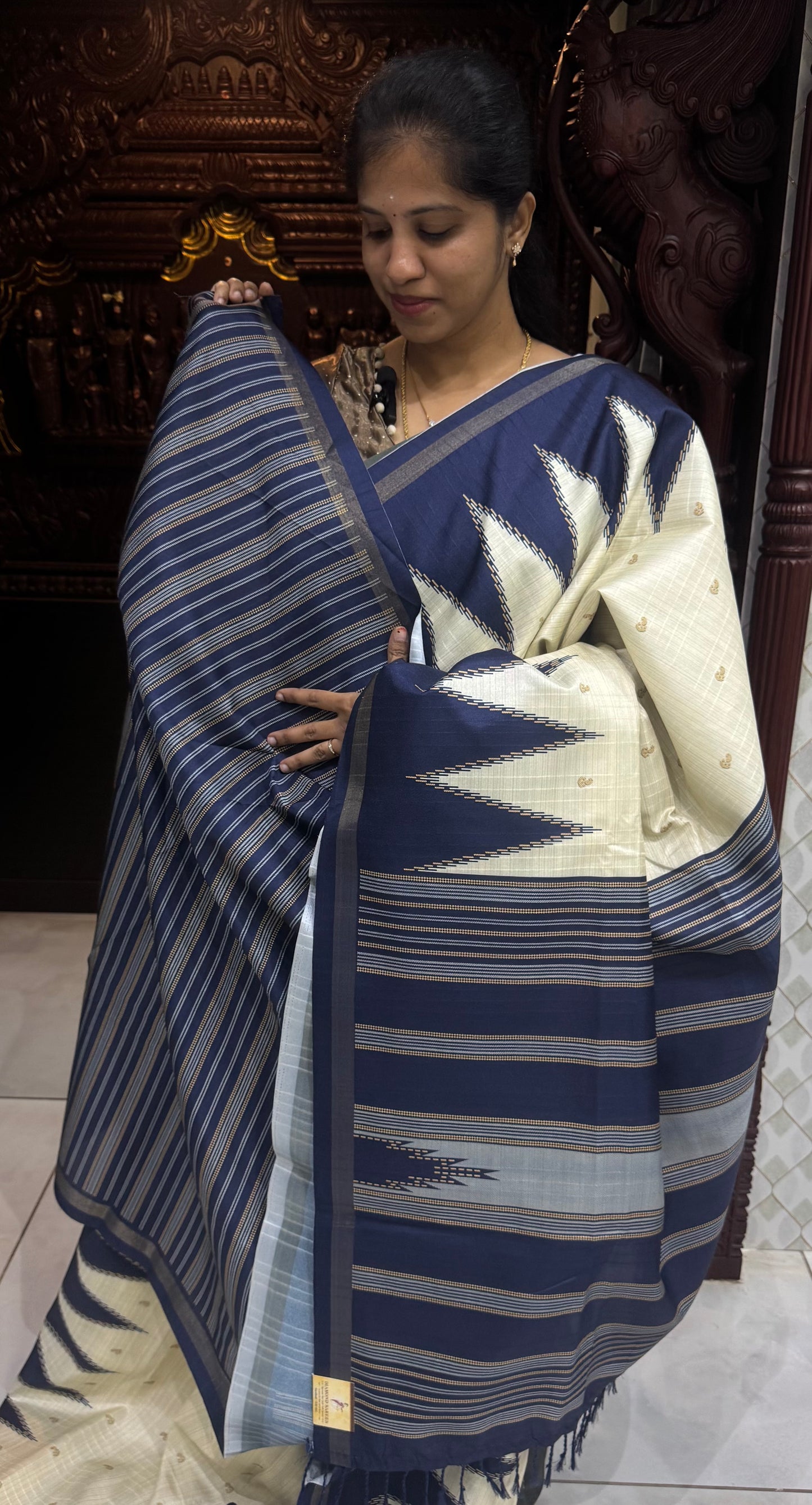 Art Tussar Silk Sarees With Temple Border | DSM120
