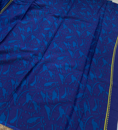 Handblock Print MulMul Cotton Sarees | DSM098